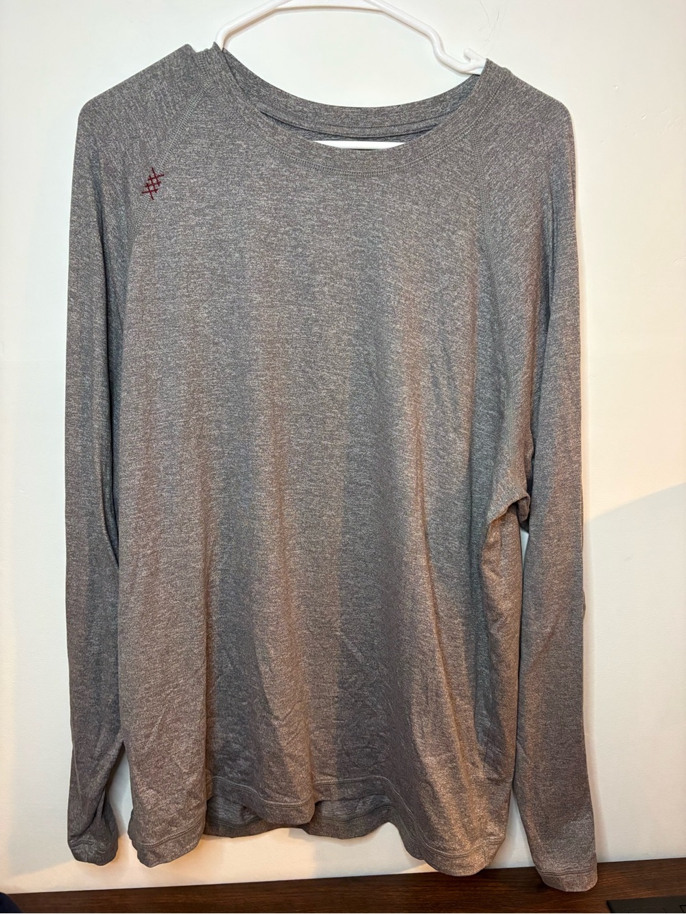 Rhone | Reign Long Sleeve Shirt - Heather Gray ; Mens XL